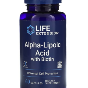 Ácido Alfa-Lipóico com Biotina, 250mg, 60 Cápsulas, Life Extension