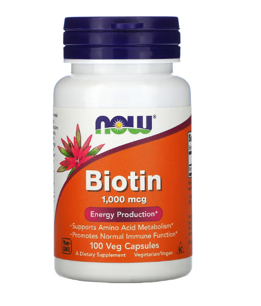Biotina, 1000mcg, 100 cápsulas, Now