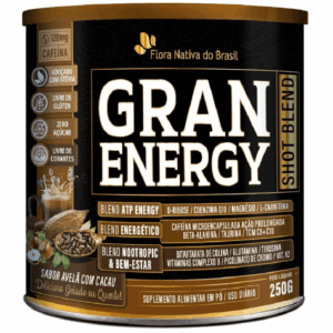 Gran Energy, Shot Blend, 250g, Sabor Avelã com Cacau, Flora Nativa