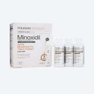 Minoxidil 5%, Tratamento Estimulante Capilar de 3 Meses, Frascos de 60ml Cada, Neutro, Foligain