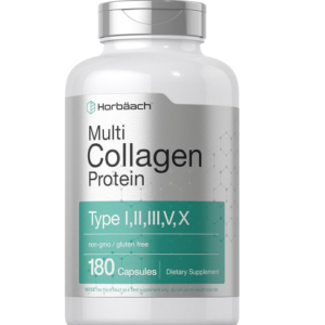 Multi Collagen Protein 2000mg, Tipos I, II, III, V, X, 180 Cápsulas, Horbaach