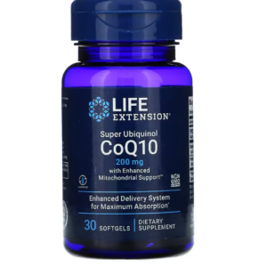 Super Ubiquinol CoQ10, com Enhanced Mitochondrial, 200mg, 30 Cápsulas, Life Extension